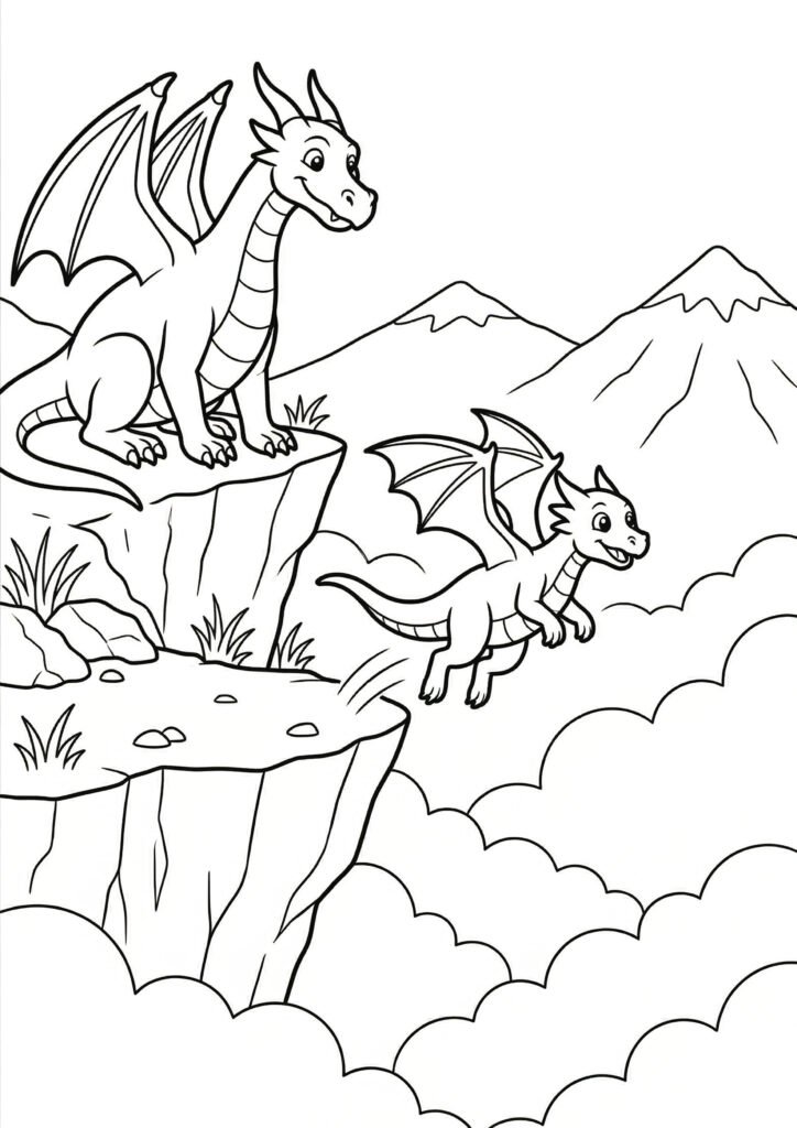 Baby-Drache kostenlose Malvorlage