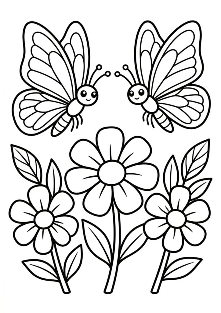 Schmetterling - Frühling Ausmalbild