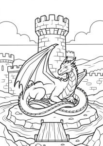 Drache Ausmalbild - kostenlos zum Ausdrucken