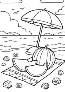 Melone kostenloses Ausmalbild