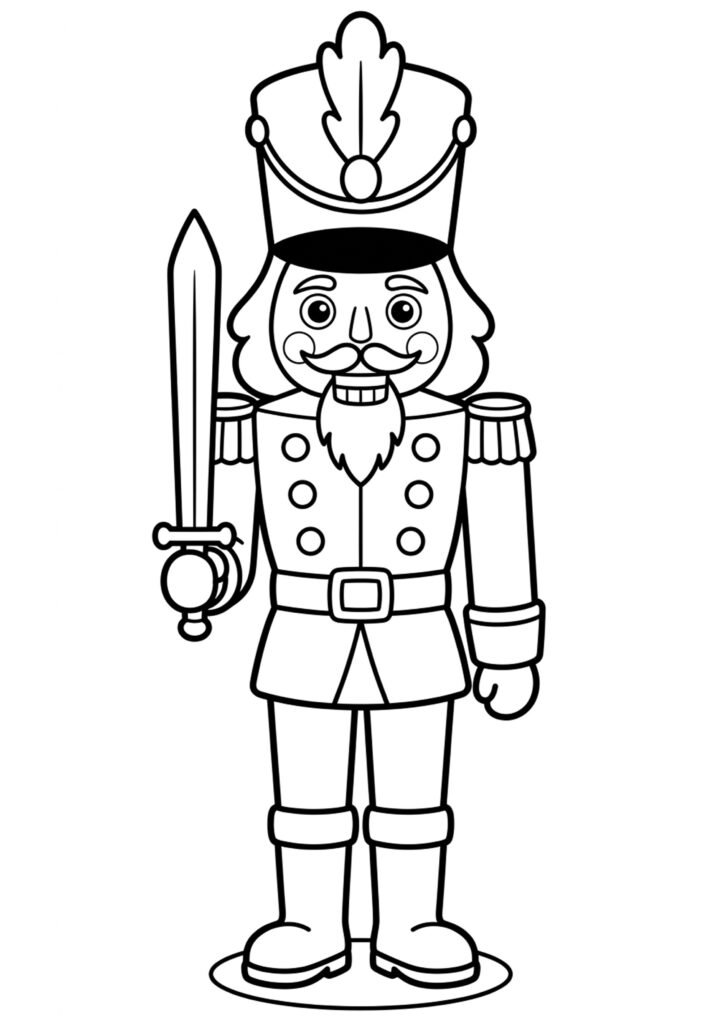Nussknacker-Soldat - kostenloses Ausmalbild zum Ausdrucken