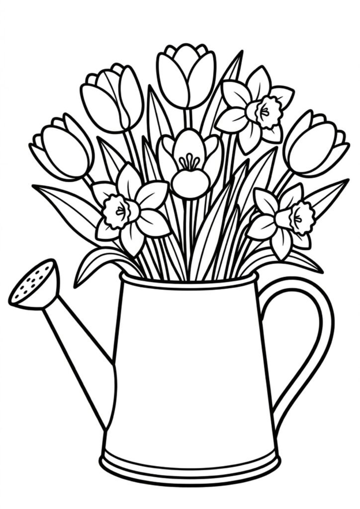 Frühling Ausmalbild kostenlos zum Ausdrucken